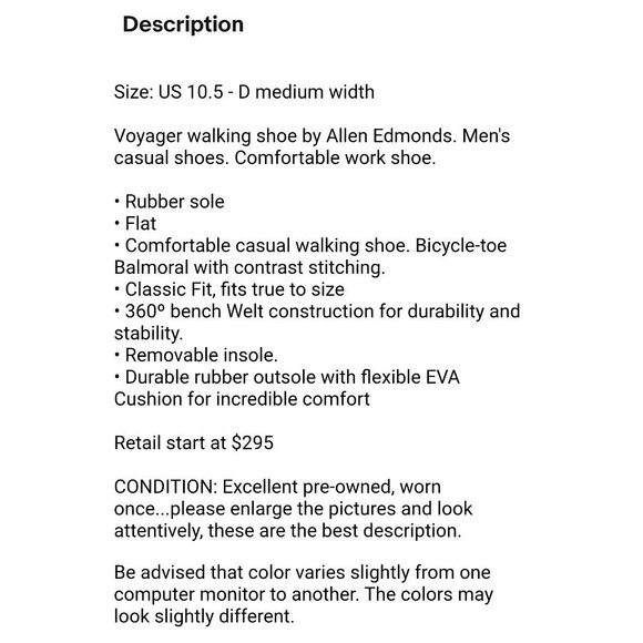 Allen Edmunds Brown Bicycle-toe Voyager Oxford Shoe 10.5 D Casual Walking Shoe main image 9
